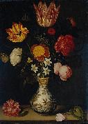Ambrosius Bosschaert Bloemstilleven in een Wan li vaas oil painting on canvas